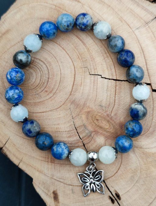 Bracelet lapis lazuli et aigue marine