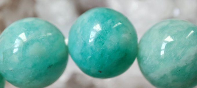 Amazonite et quartz rose 